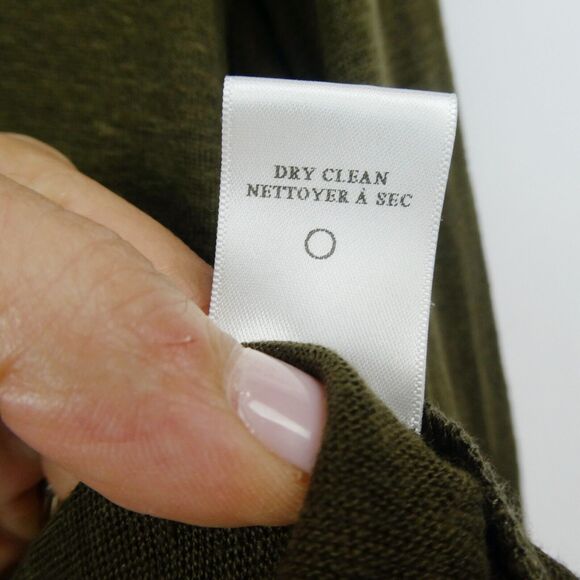A.L.C. Nemen‎ Linen Cross Back Knit Top Sz L Army Green Brown Long Sleeve - Picture 6 of 8